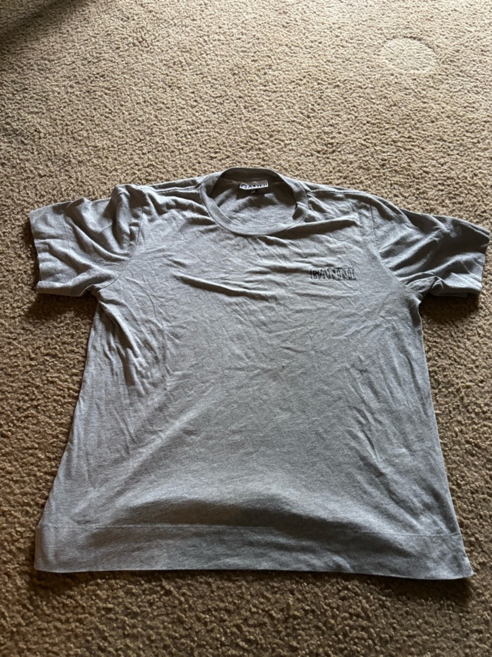 GANNI Gray Logo T-Shirt Size M/L